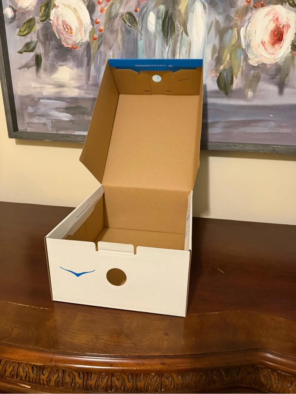 Hoka Bright Blue Shoe Storage Box with White Logo